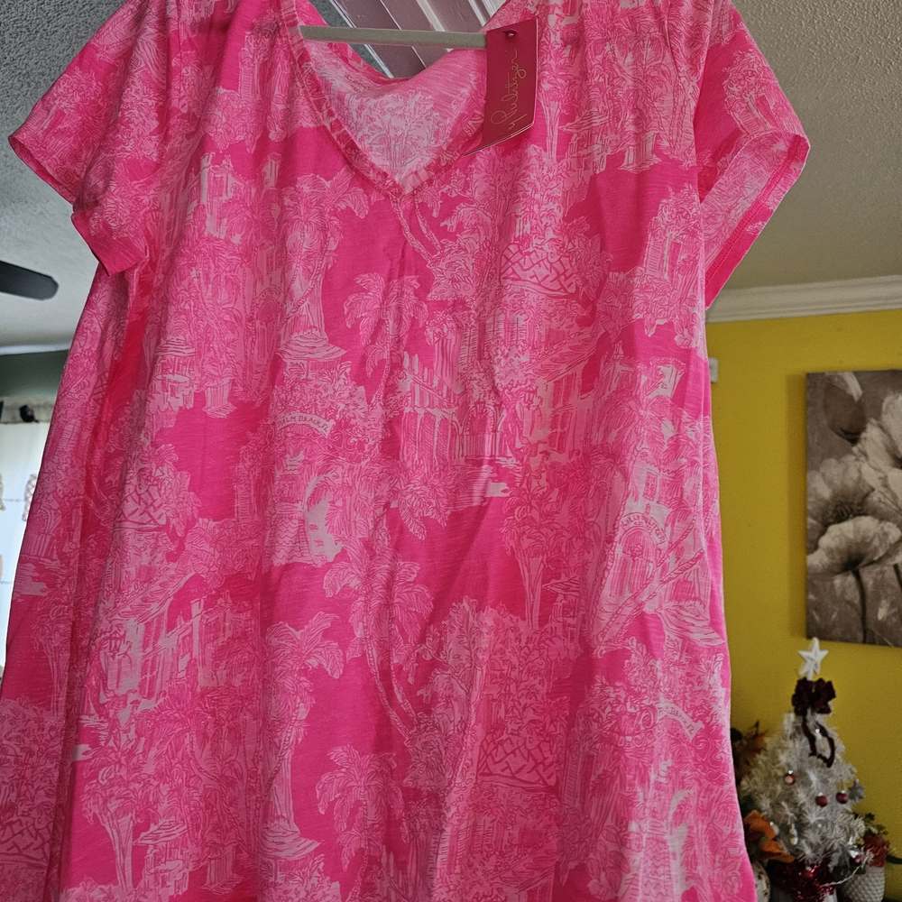 Lilly Pulitzer Pink Etta V-Neck Top